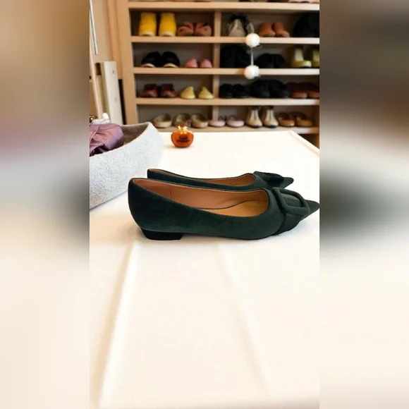 Aida Square Buckle Velvet Flats! Size 10 - Picture 2 of 10